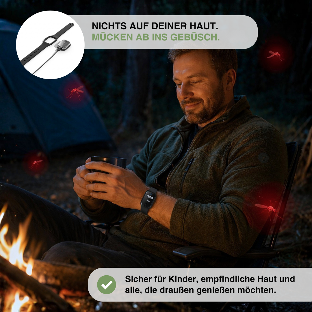 Ultraschall-Mückenabwehr-Armband – Chemiefrei, LED-Armband