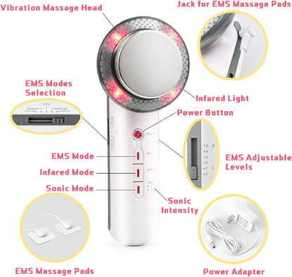 3-in-1 Ultrasonic EMS Body Massager for Home Use – Multi-Function Massage Device for Relaxation, Muscle Stimulation and Body Care
