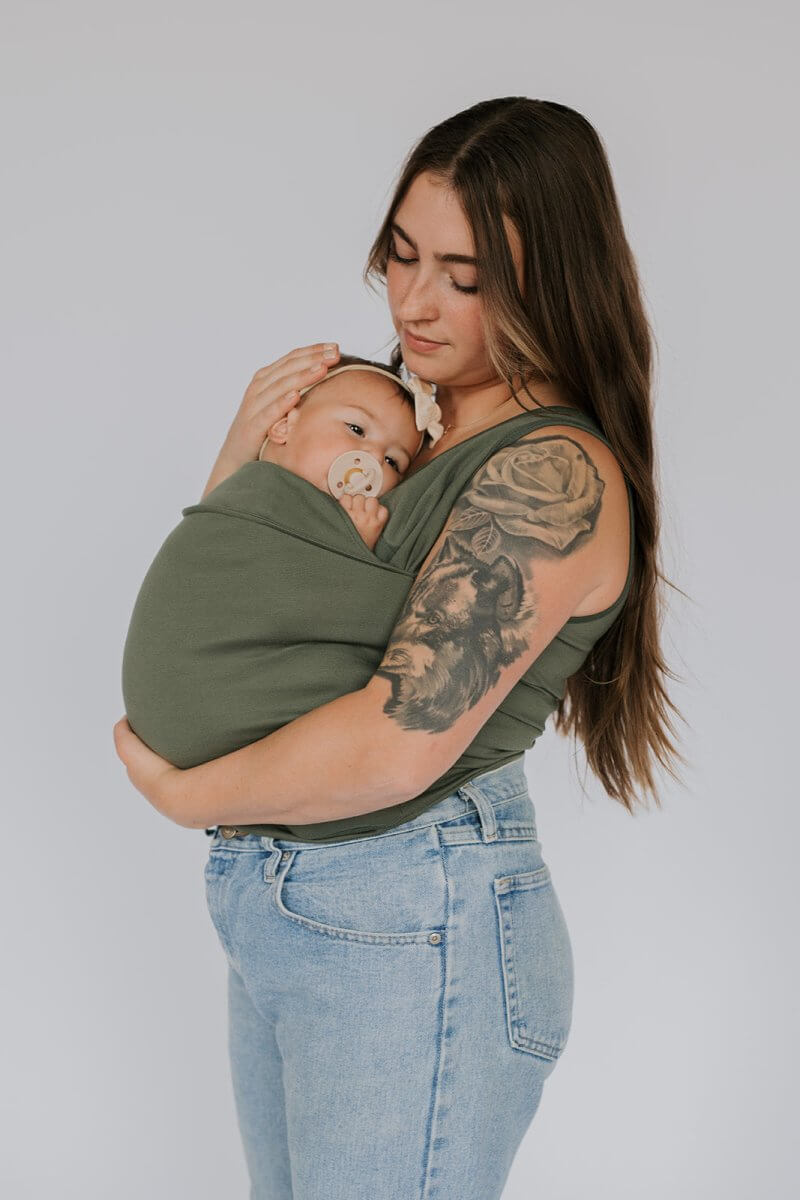 Unisex Soft Cotton Baby Carrier T-Shirt | Comfortable 2-in-1 Nursing Top-Mykonostore-Mom-Army Green-S-Mykonostore