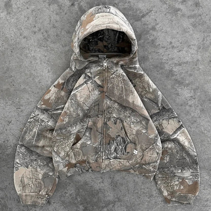 Unisex Terrain Camo Hoodie - Soft Cotton Blend, Kangaroo Pocket, Ribbed Cuffs 0