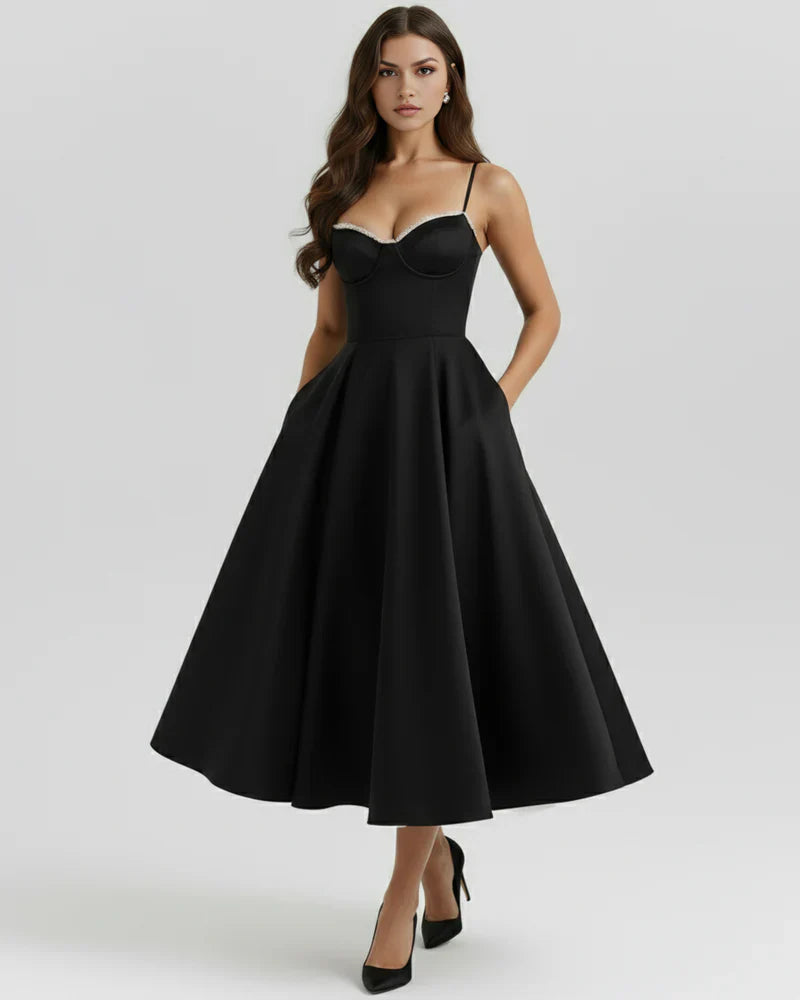 Belle - Robe midi avec couches de tulle et poches secrètes