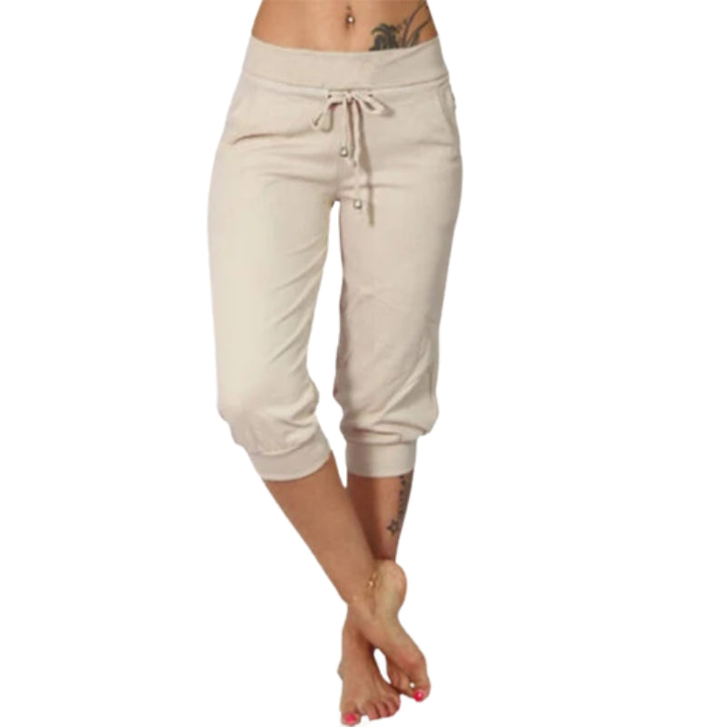 Ruby - Pantalon de jogging court élégant avec taille ajustable et coupe ajustée