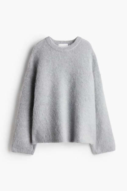 Lussuoso maglione oversize da donna – Maglione ampio in misto mohair