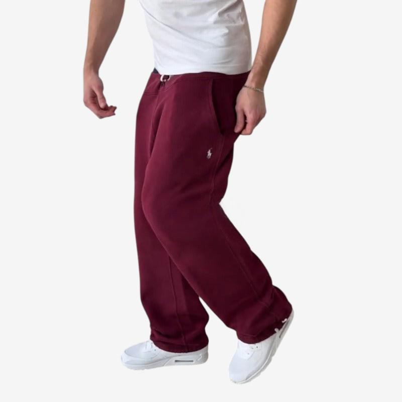 Robert – Pantalon de jogging en polaire à jambe large avec poches