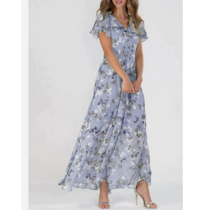 Mathilde – Robe maxi formelle d’été à imprimé floral femme