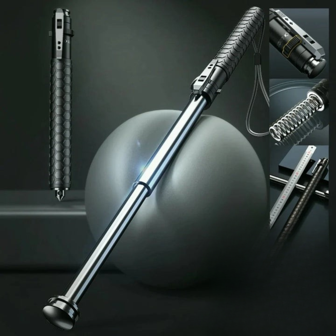Wandelstok Zelfverdediging Automatisch Uitklapbaar Telescopisch Staal Antislip Grip | Restfield