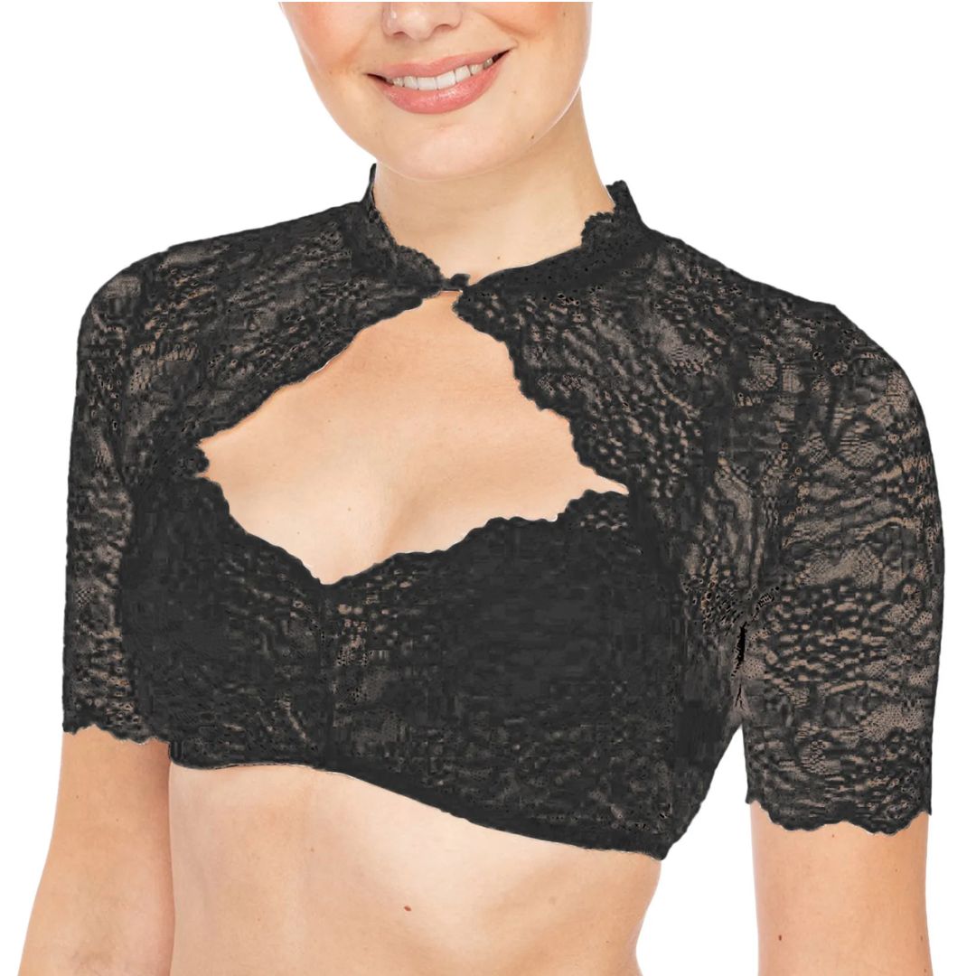 Trendy Dirndlbluse mit Spitze & Herzausschnitt für Damen – Alina - Oktoberfest 2025
