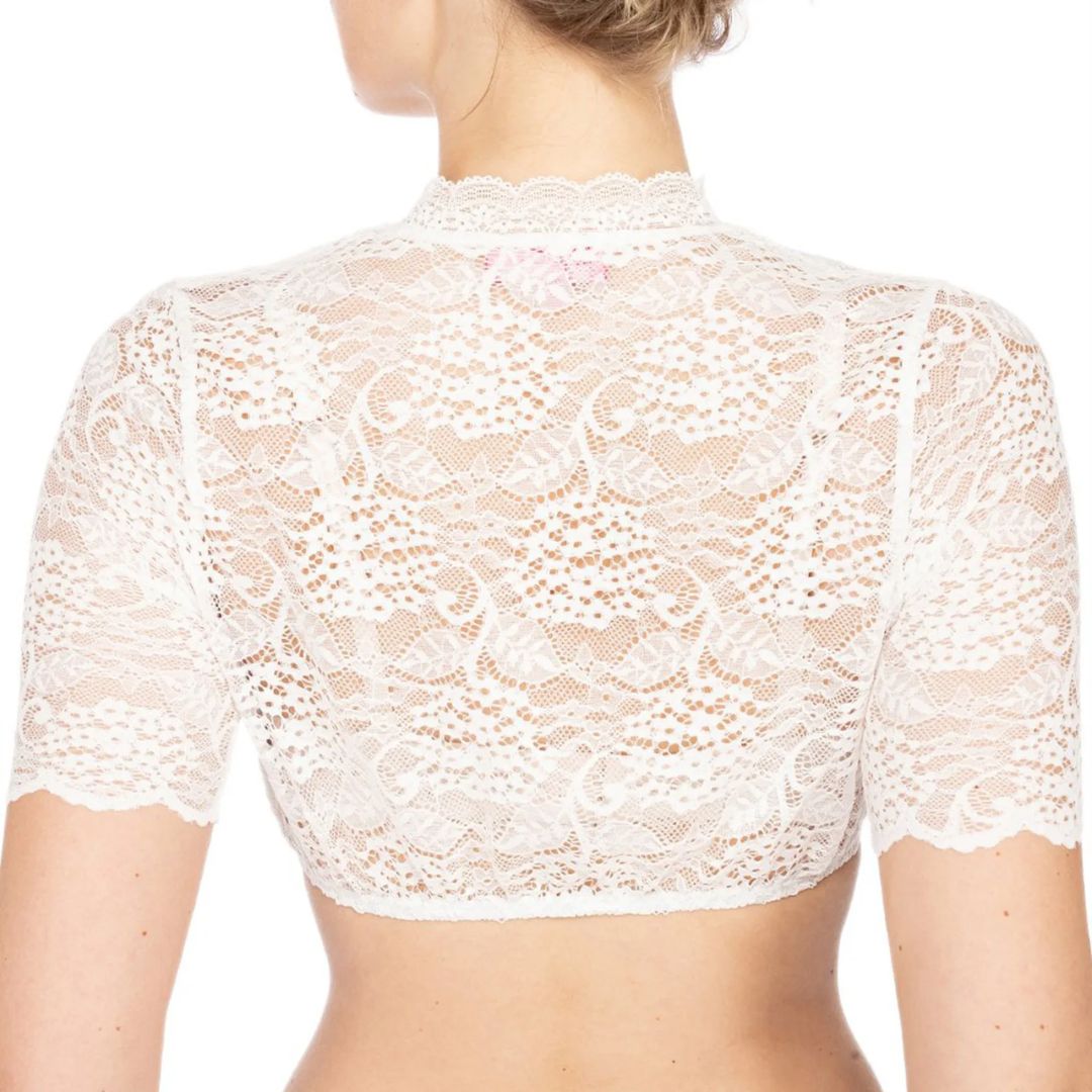 Trendy Dirndlbluse mit Spitze & Herzausschnitt für Damen – Alina - Oktoberfest 2025
