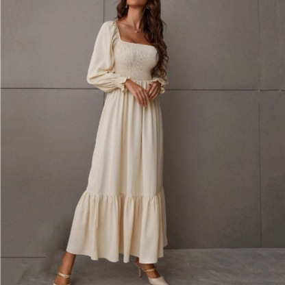 Damen Herbstkleid mit langen Ärmeln & schmeichelnder Silhouette – Hermina
