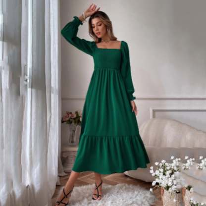 Damen Herbstkleid mit langen Ärmeln & schmeichelnder Silhouette – Hermina
