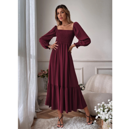 Damen Herbstkleid mit langen Ärmeln & schmeichelnder Silhouette – Hermina