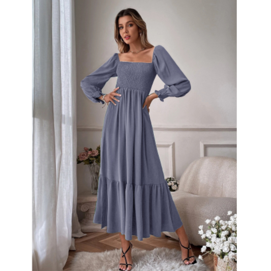 Damen Herbstkleid mit langen Ärmeln & schmeichelnder Silhouette – Hermina
