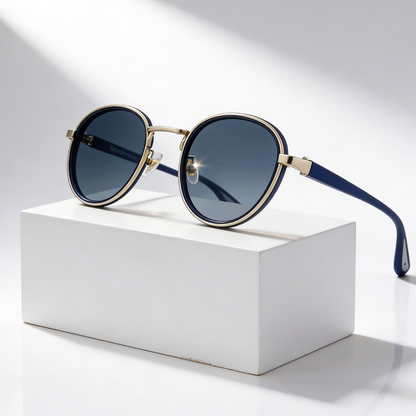 NoirGlow – Okrągłe Okulary Przeciwsłoneczne Luxe Eclipse