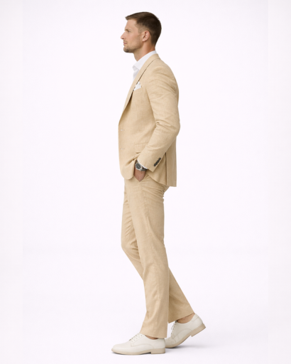 Costume homme 2 pièces – veste blazer à revers et pantalon coupe droite