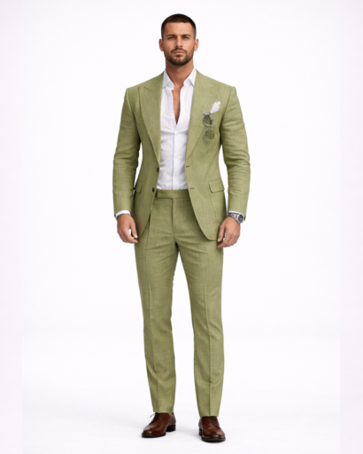 Costume homme 2 pièces – veste blazer à revers et pantalon coupe droite