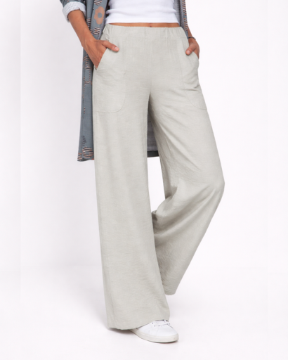 Pantalon Femme Large Taille Élastique avec Poches