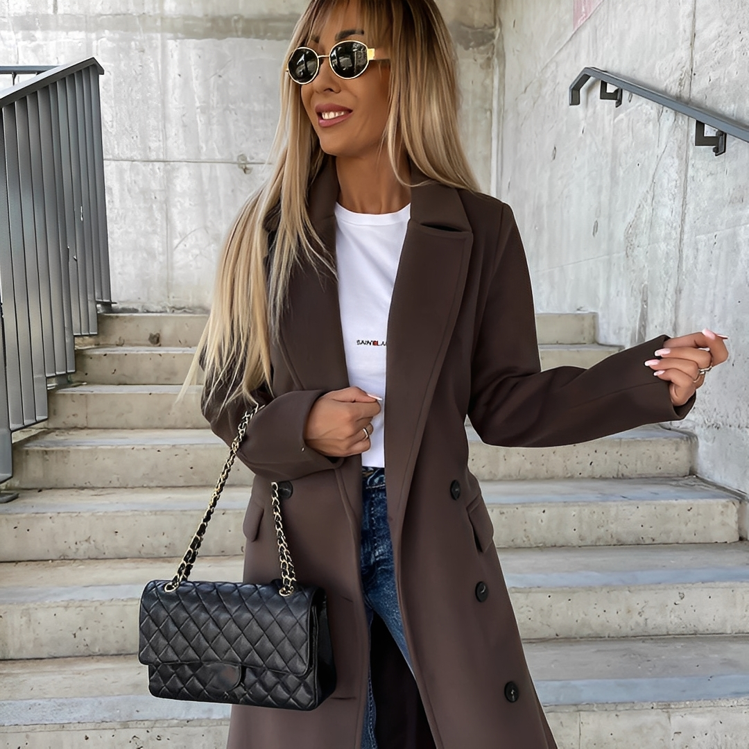 Lydie - Klassisk trenchcoat med lange ermer for kvinner