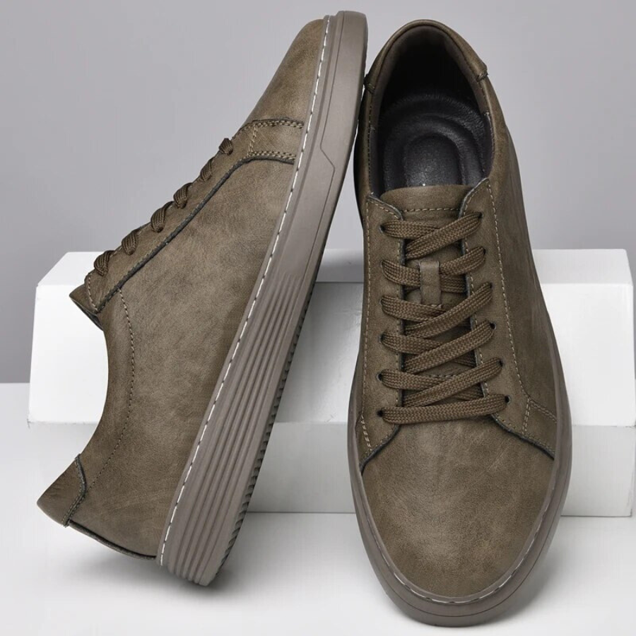 Men's Genuine Leather Sneakers Casual Dress Shoes