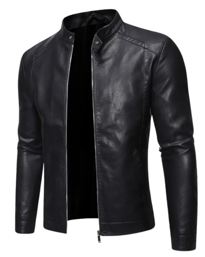 Xyron | Lederjacke mit Stehkragen