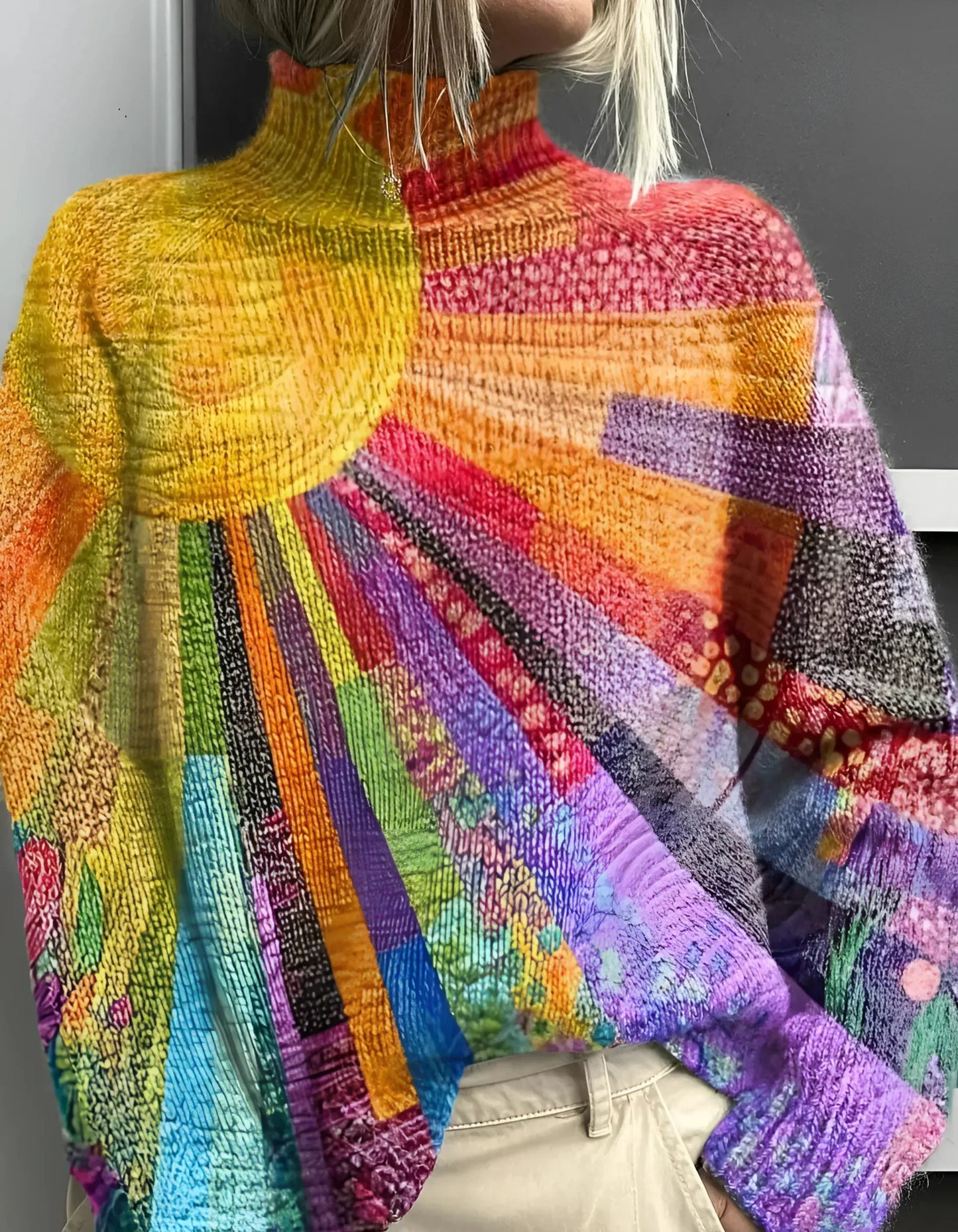 Sweater – Colorful Knit – Turtleneck