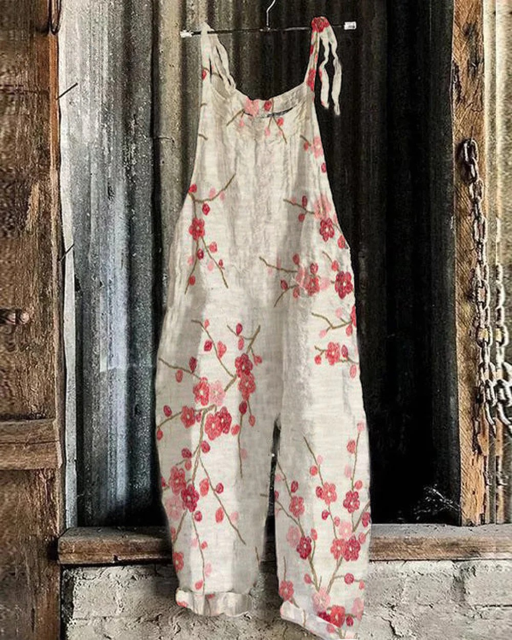 Solea | Leichter handgefertigter Overall mit Kirschblüten