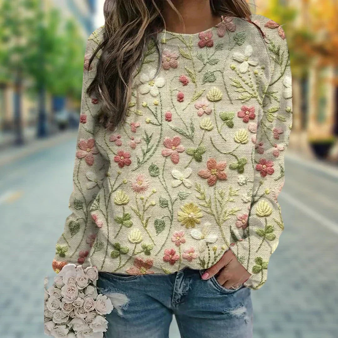 Maglione Da Donna Lavorato A Maglia Con Motivo Floreale | Casual