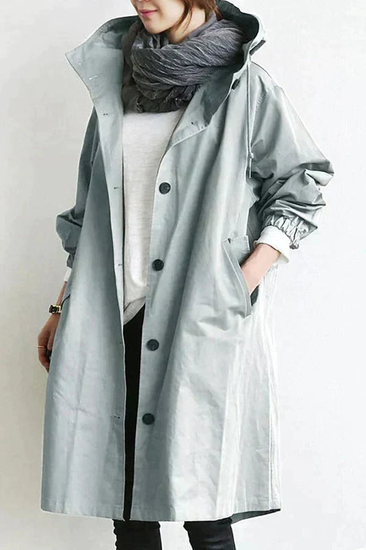 DORY | Oversized trenchcoat kombineret med hoodie