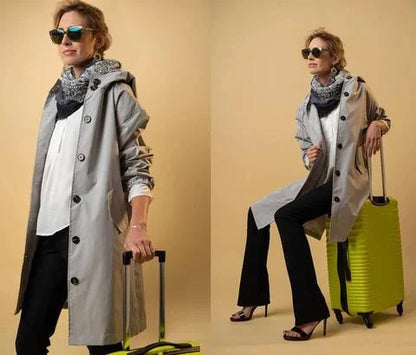 DORY | Oversized trenchcoat kombineret med hoodie
