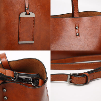 Stylish Pu Leather Women Crossbody Bag Wine Red