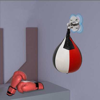 Black And White Suspended Pear Shaped Speed Ball For Boxing Red