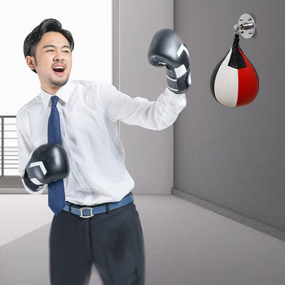 Black And White Suspended Pear Shaped Speed Ball For Boxing Red
