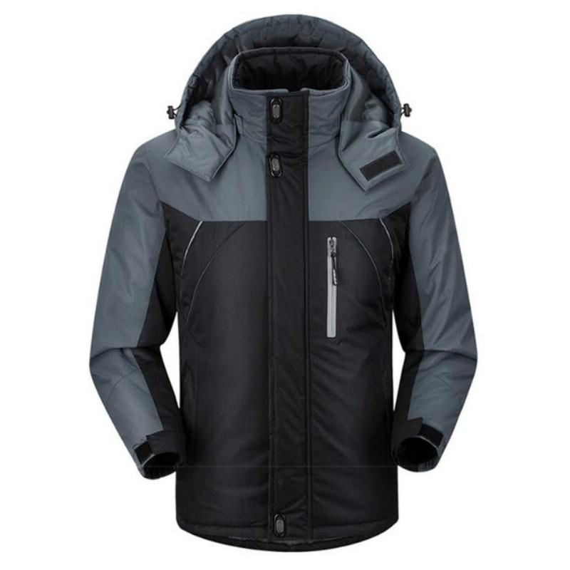 Men Winter Thick Fleece Waterproof Outwear Down Jackets Coats Size Xxxl Black
