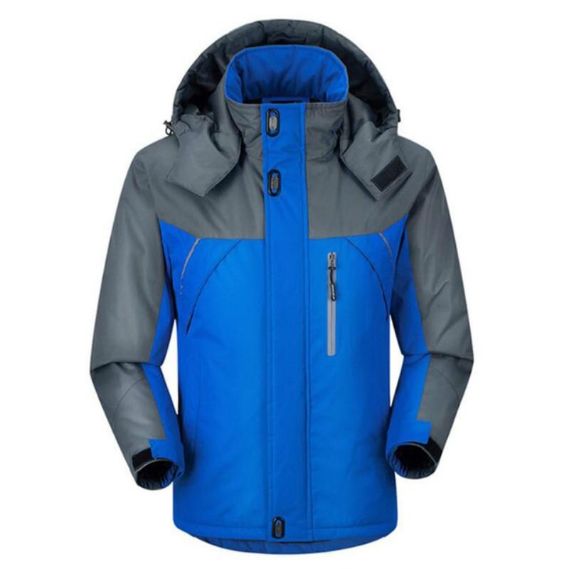 Men Winter Thick Fleece Waterproof Outwear Down Jackets Coats Size Xxxl Black