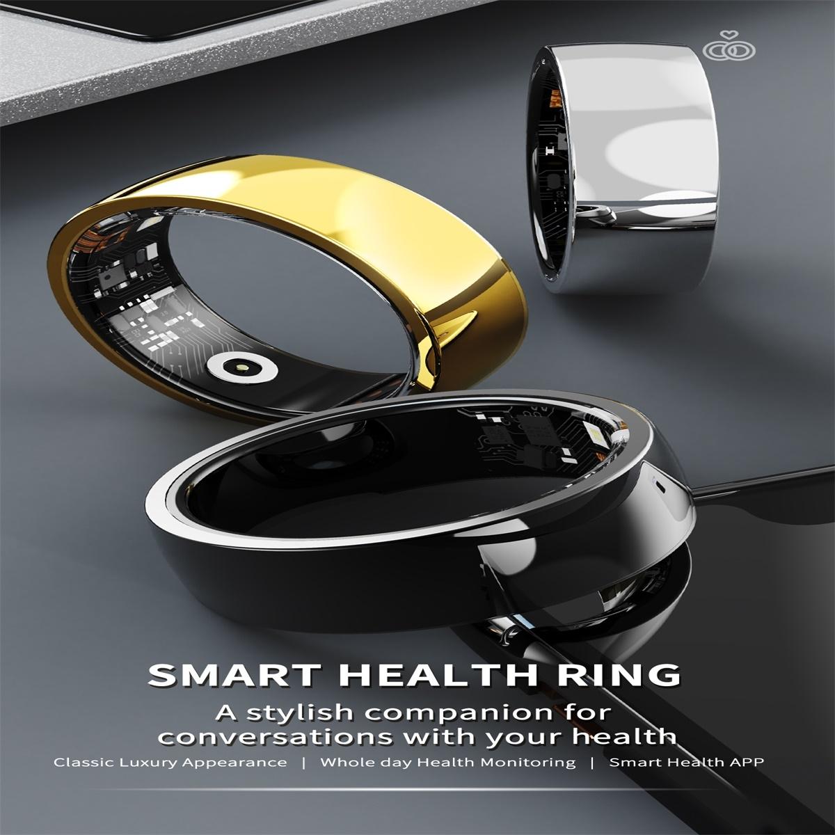 Smart Ring For Health Monitoring And Family Care Size 18 Gold