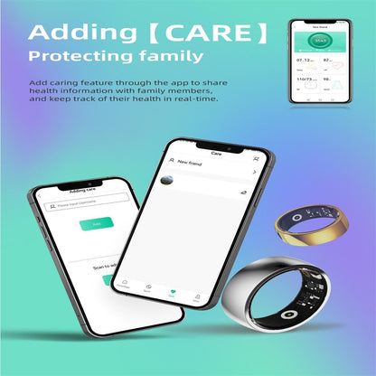 Smart Ring For Health Monitoring And Family Care Size 18 Gold