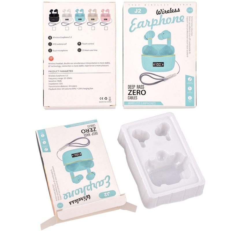 Wireless In Ear Earphones With Digital Charging Case J2 Pink