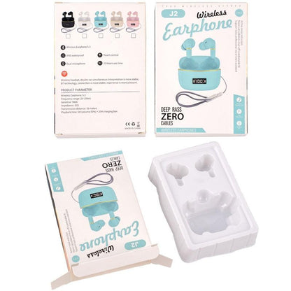 Wireless In Ear Earphones With Digital Charging Case J2 Pink