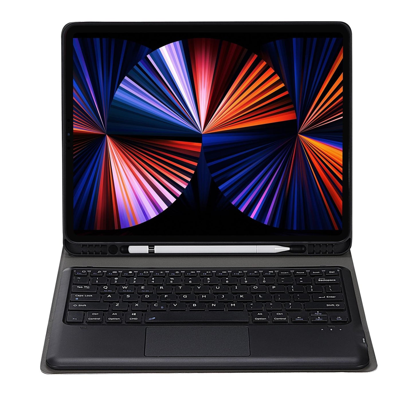 Detachable Bluetooth Keyboard Tablet Case For Ipad Pro 12.9 Ultra Thin With Touchpad Pen Slot & Holder Rose Gold