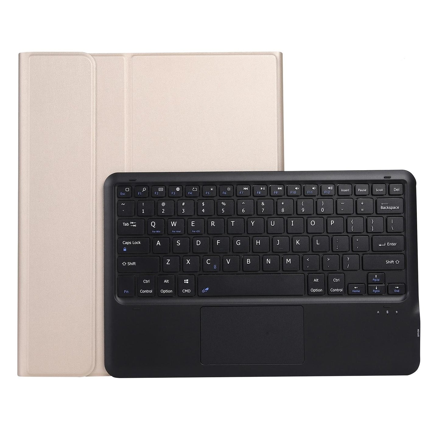 Detachable Bluetooth Keyboard Tablet Case For Ipad Pro 12.9 Ultra Thin With Touchpad Pen Slot & Holder Rose Gold