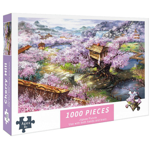 Elosung (2 Pcs) 1000 Piece Cherry Blossoms Jigsaw Puzzle High Difficulty Stress Relief Toy