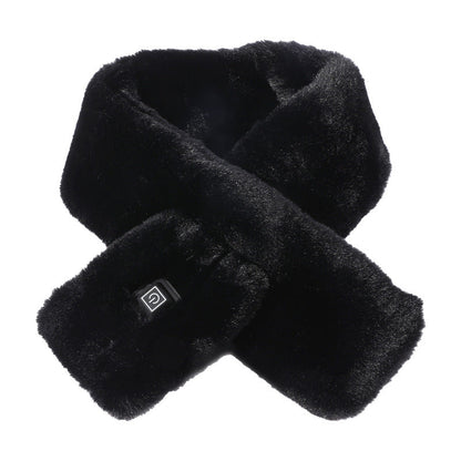Elosung Black Electric Heated Scarf With Plush Fabric 3 Settings