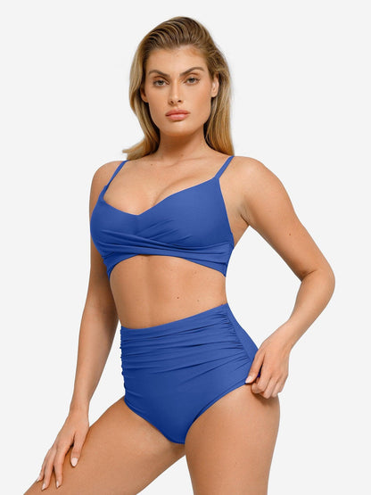 ORALIA – HIGH-WAIST BIKINI TOP - LivingCurves Two-piece Swimsuit Zwart / S