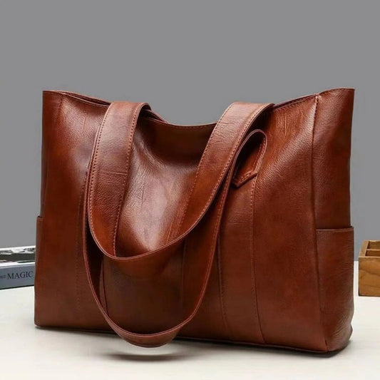 Leder Schultertasche – Glattes Leder mit Praktischer Innenaufteilung & Sicherem Reißverschluss