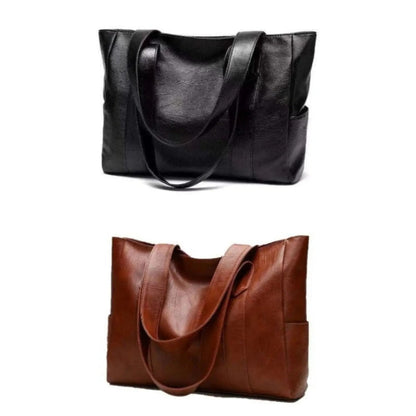 Leder Schultertasche – Glattes Leder mit Praktischer Innenaufteilung & Sicherem Reißverschluss