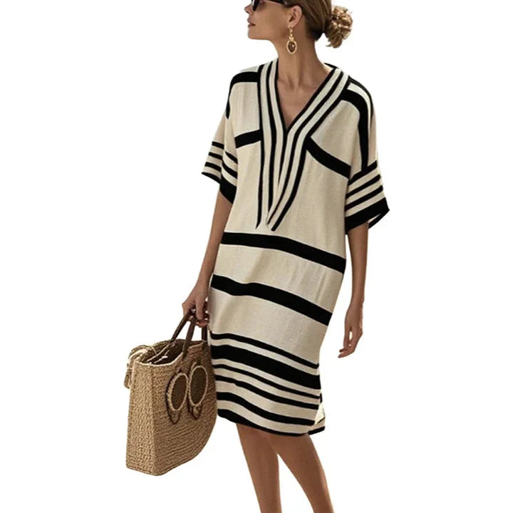 Abito Fluido a Righe da Donna - Eleganza Casual