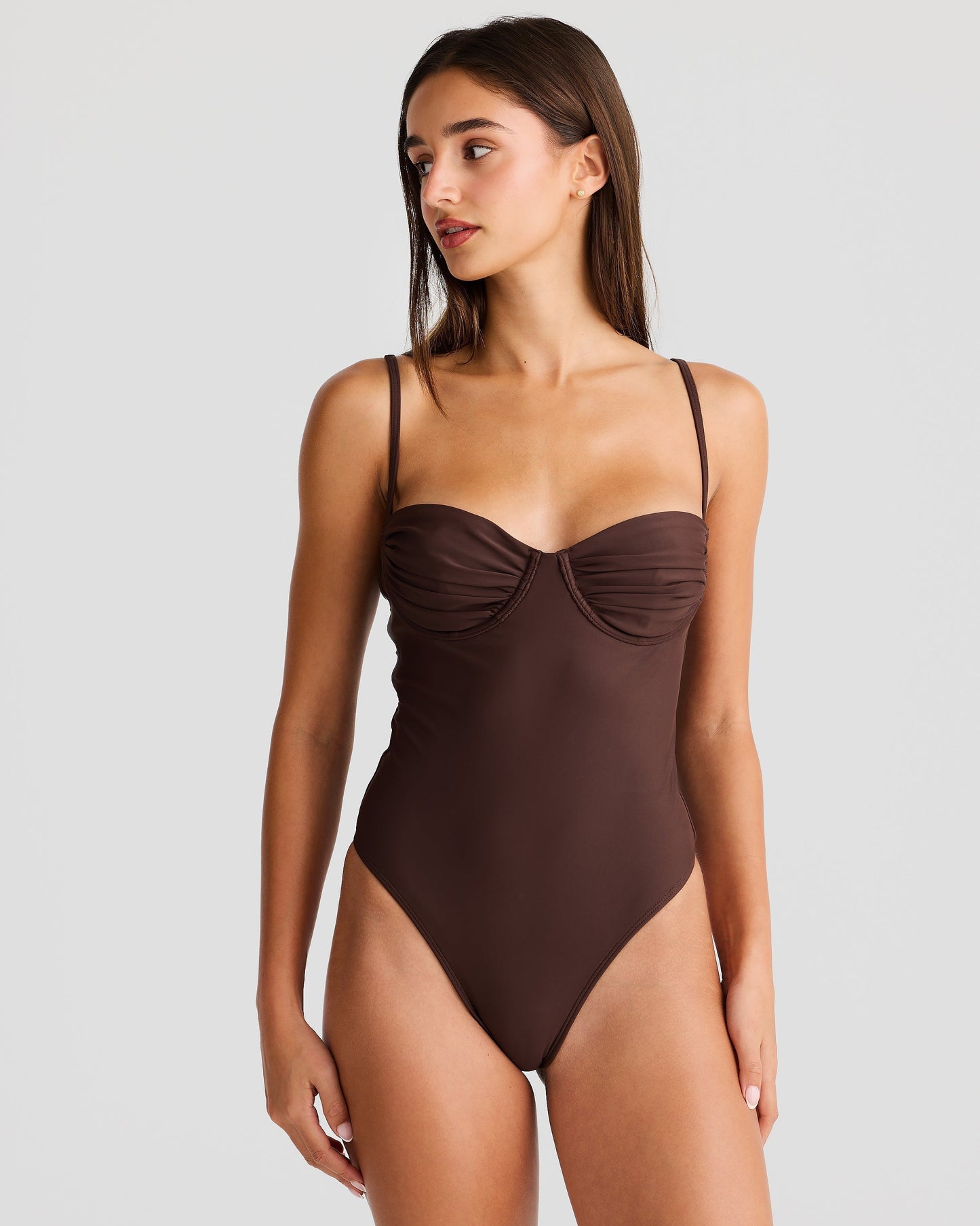 The Coastal Elegance Swimsuit Chocolate