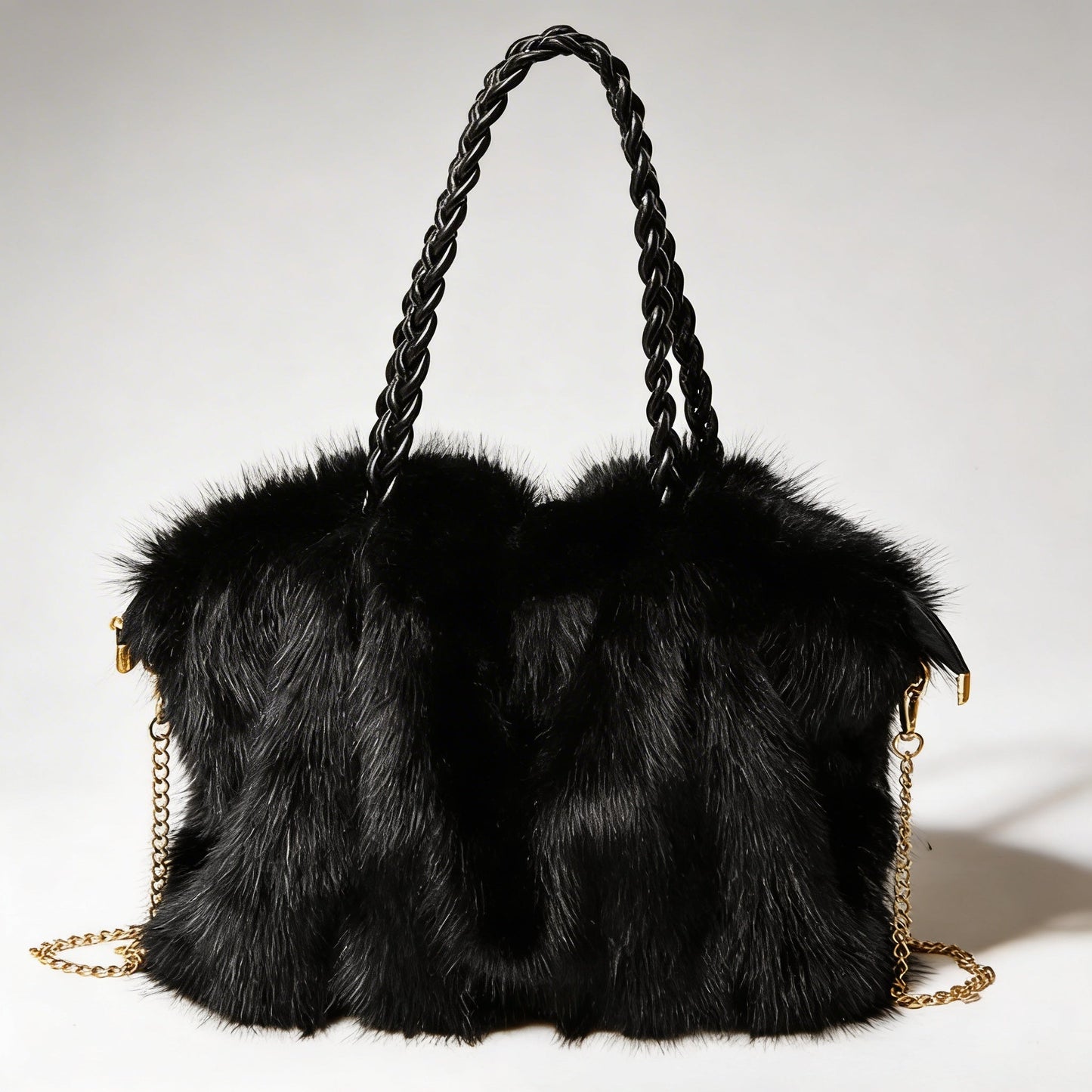 Valentina | Women’s Tote Bag With Soft Plush Finish And Braided Top Handle | Luxe