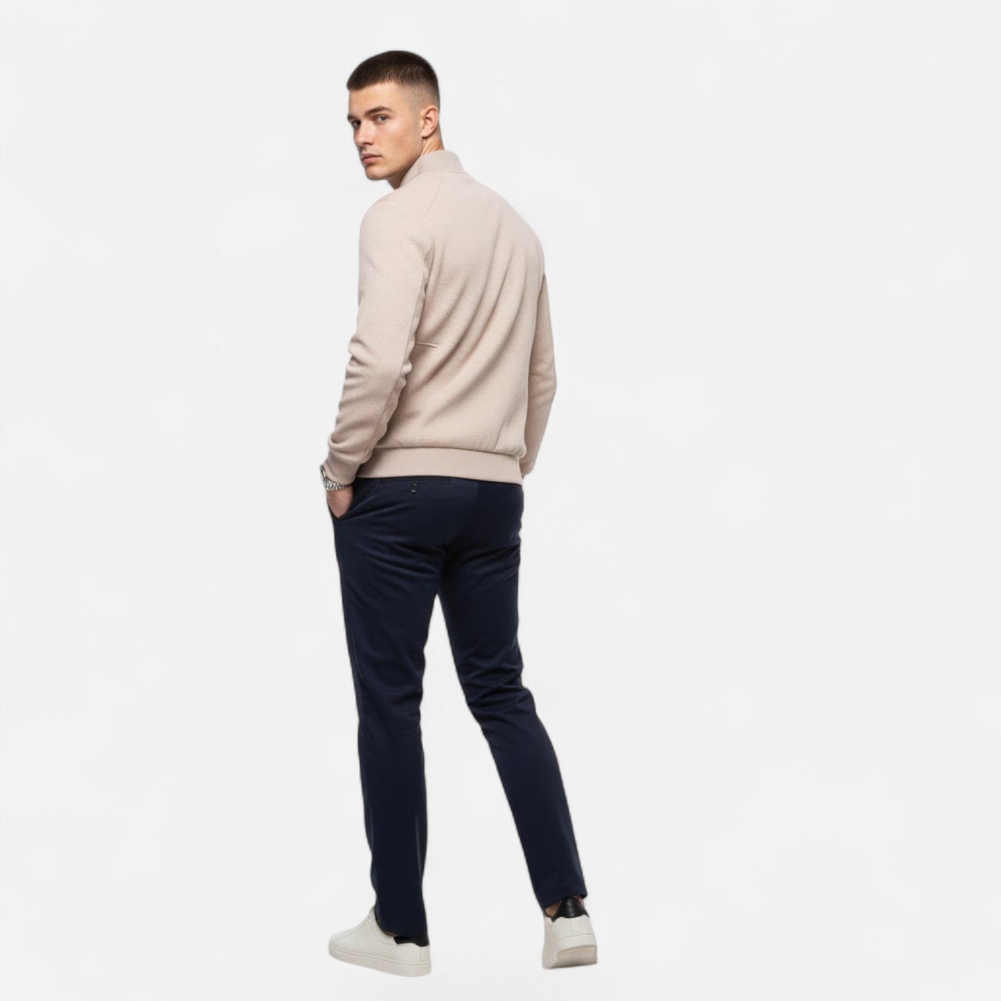 Valmonti | Men’s Minimalist Stand-Collar Jacket – Timeless Elegance