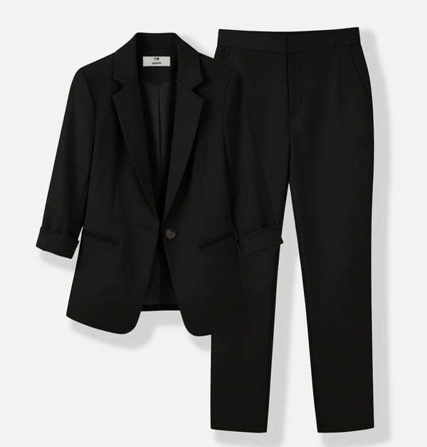 Valmonti | Women’s Plus-Size Solid-Colour Tailored Two-Piece Suit