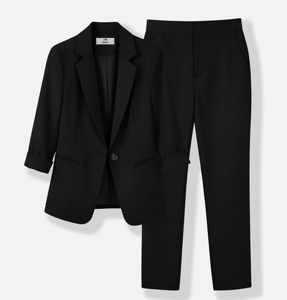 Valmonti | Women’s Plus-Size Solid-Colour Tailored Two-Piece Suit